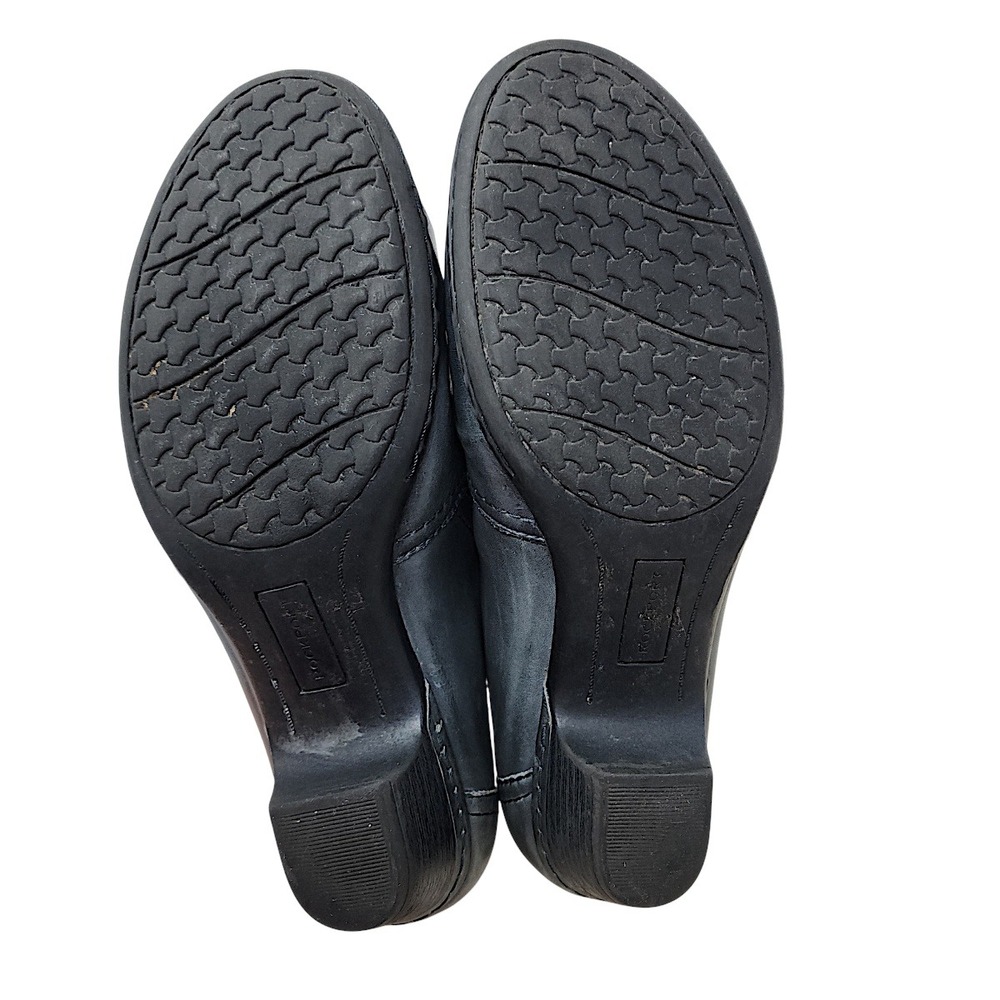 Rockport Adele Booties 8 Women Slate Gray Leather Ruched Slip On Career Comfort - Picture 9 of 12